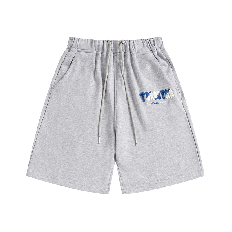 Trapstar Chenille Decoded Short Set "grey / Blue"