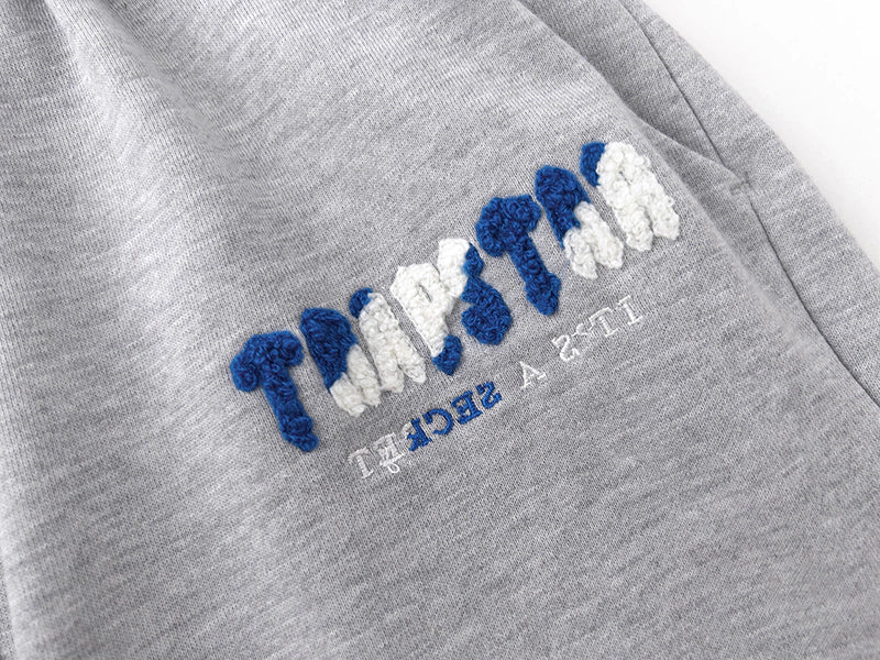 Trapstar Chenille Decoded Short Set "grey / Blue"