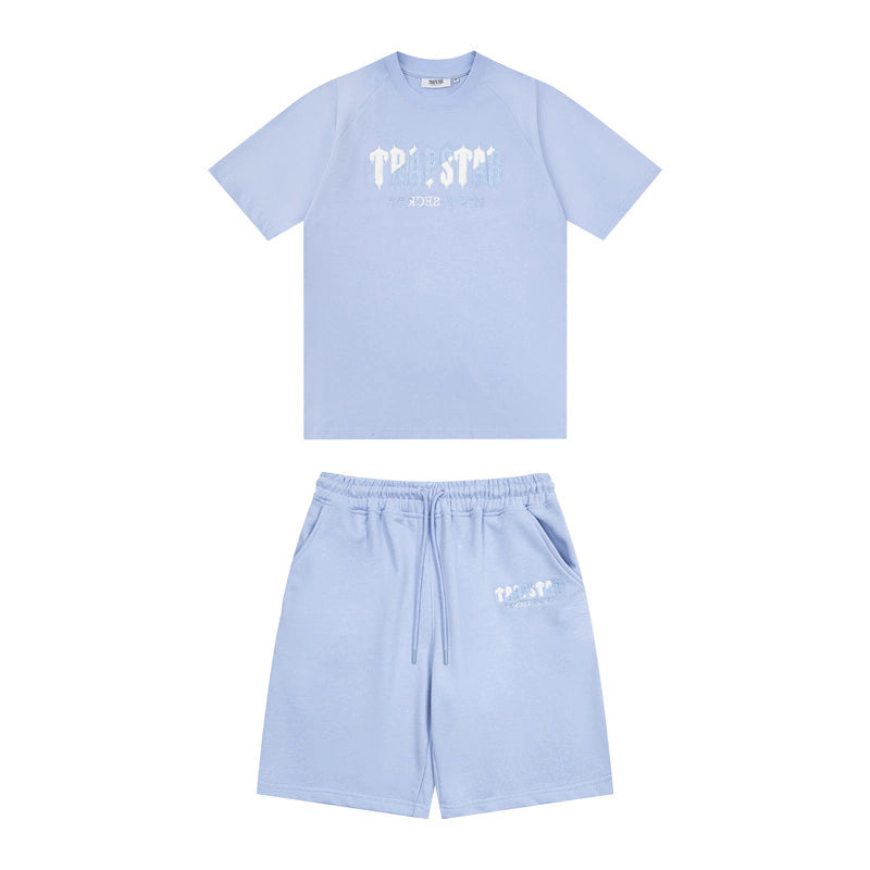 Trapstar Chenille Decoded Short Set "Light Blue"