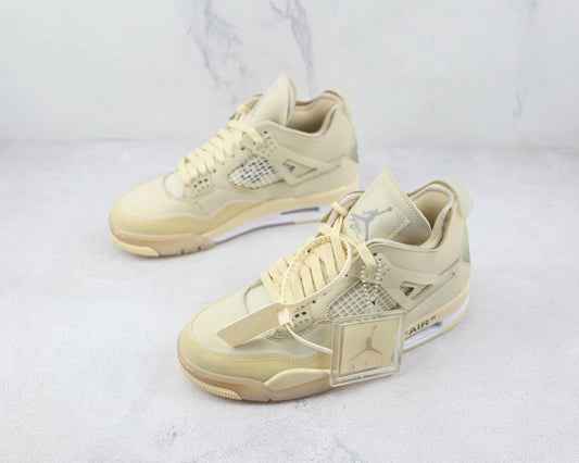Off-White x Nike Air Jordan 4 Retro "Sail" + Pair of Nike socks