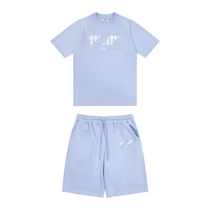 Trapstar Chenille Decoded Short Set "Light Blue"