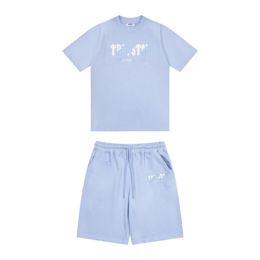 Trapstar Chenille Decoded Short Set "Light Blue"