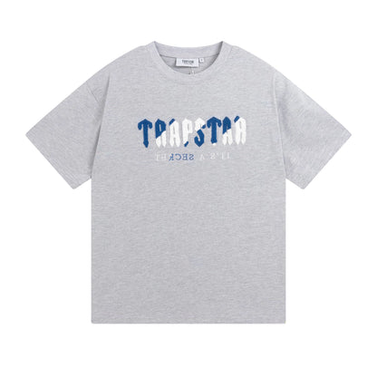 Trapstar Chenille Decoded Short Set "grey / Blue"