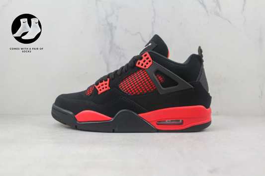 Nike Air Jordan 4 Retro "Red Thunder" + Pair of Nike socks